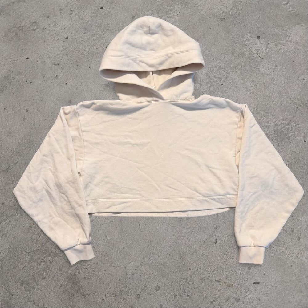 Alo Yoga White Cropped Hoodie Womens Small